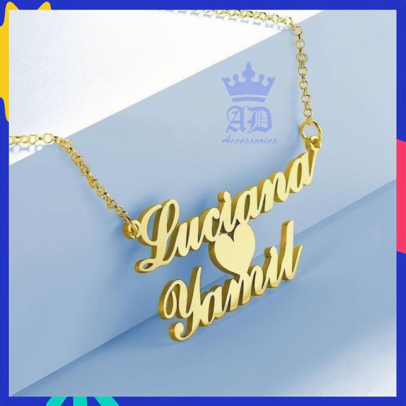 Kalung Nama custom Titanium couple
