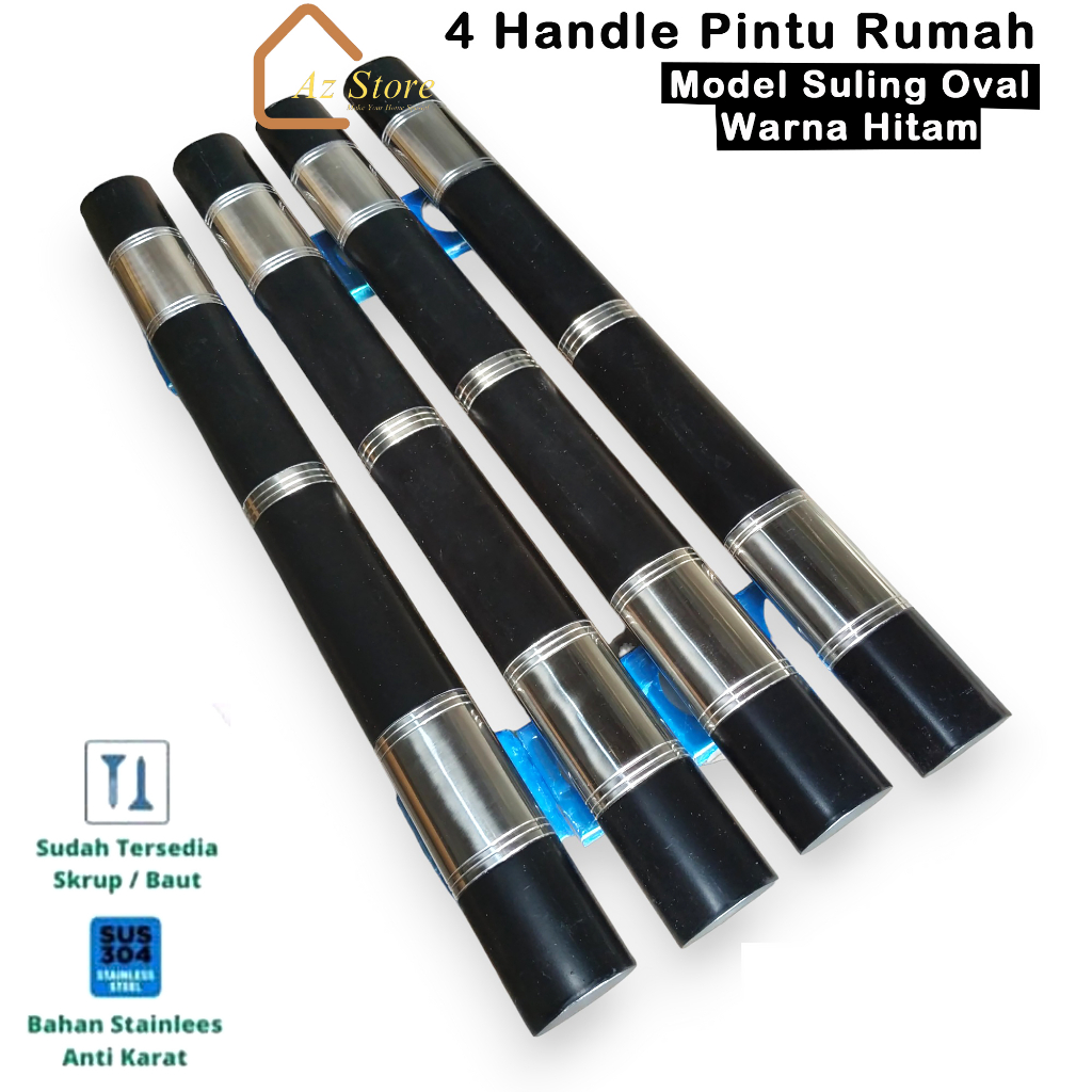 Paket Handle Pintu 45 cm isi 4 Pegangan Pintu Rumah Minimalis Model Oval