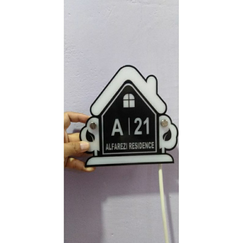 Papan Nomor Rumah LED ?Bahan Acrylic / No Rumah