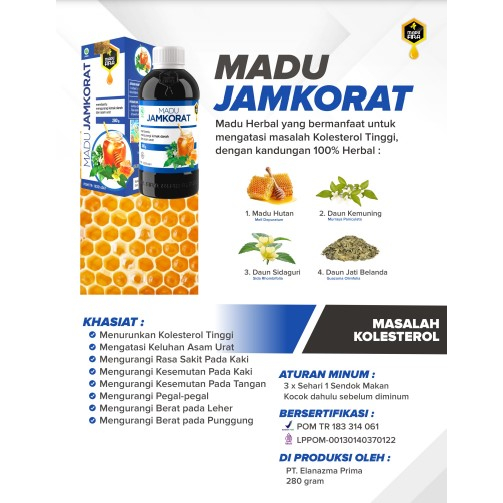 Madu JAMKORAT Original Madu Obat Asam Urat Dan Kolesterol Herbal Asam Urat