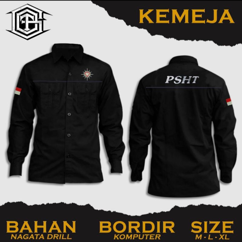 KEMEJA PSHT KEMEJA NAGATA BORDIR KOMPUTER HEM PSHT BORDIR KEMEJA PSHT LENGAN PANJANG TERBARU