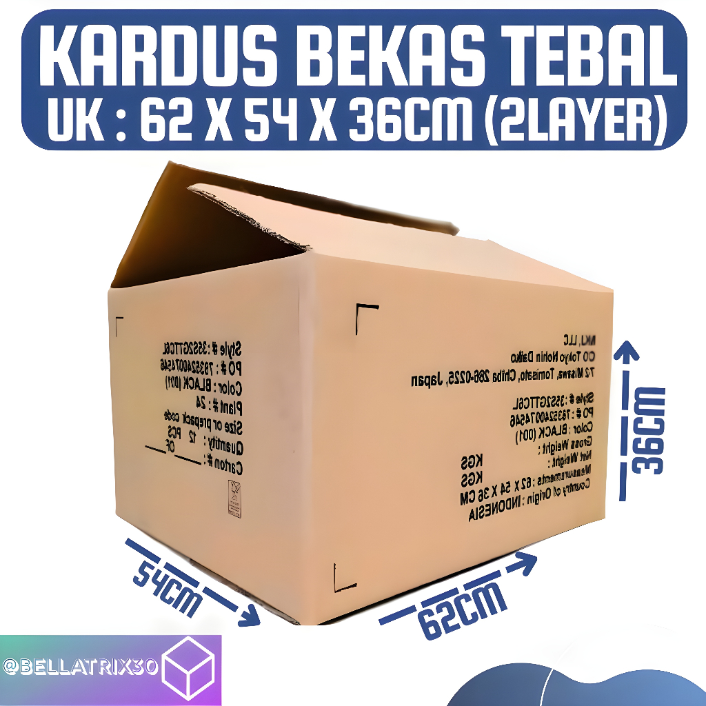 

Kardus Bekas Besar Tebal Penyimpanan 2ply Polos Dus 2 ply Packaging Ukuran 62x54x36 Jumbo Box Besar Murah Pindahan 2ply Karton Packing Polos 1 layer