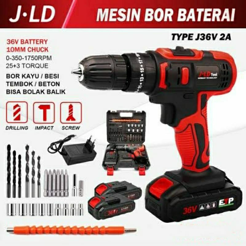 Bor Cas / Cordless Original JLD 2 Batre Set Koper