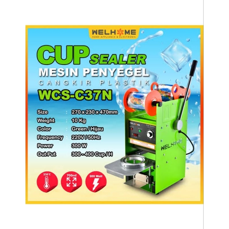 Welhome Manual Cup Sealing Machine / Mesin Press Gelas Plastik WCS-37 / WCS-39