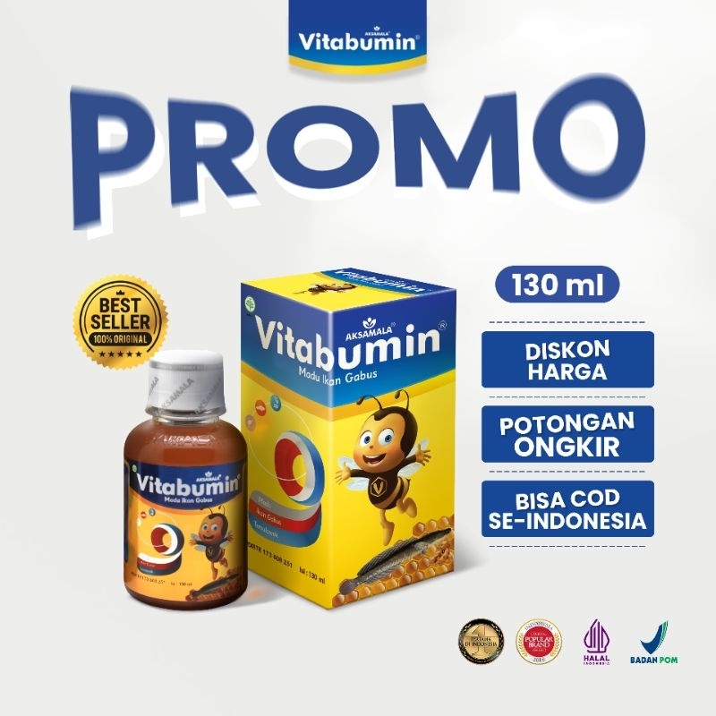 Vitabumin 130ml  original nafsu makan anak madu gemuk lahap makan bayi & balita GTM