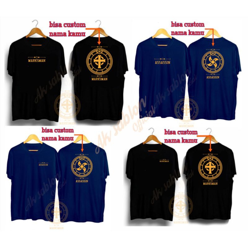 kaos T-shirt promo kaos/baju game mobile legend MLBB atasan pria custom nama kamu