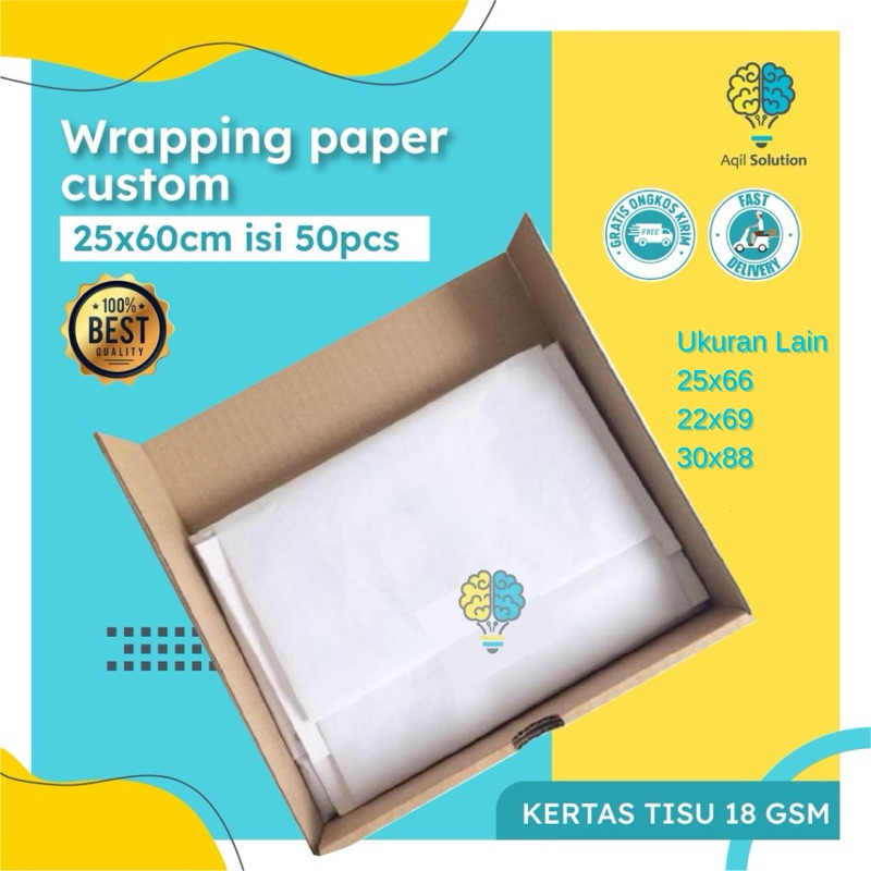 

(25x60cm= 50pcs) Kertas Tisu Packing 25x66, 22x69, 30x88 Hampers baju sepatu tas dll