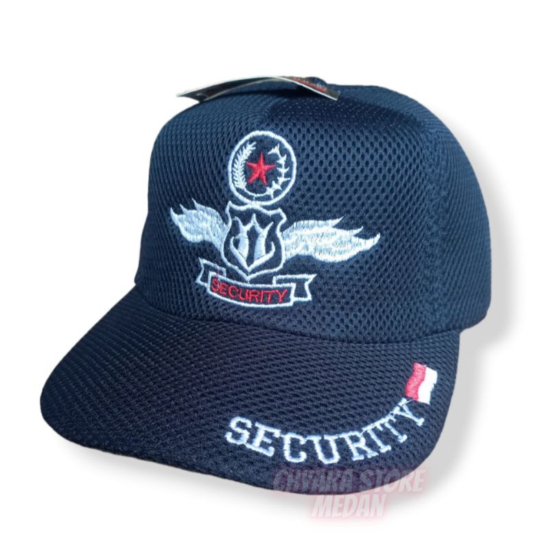 TOPI SECURITY BIRU DONGKER SATPAM BASEBALL PRIA WARNA BIRU