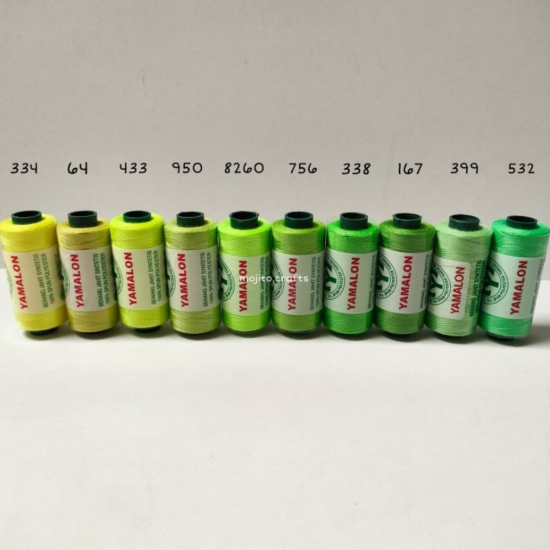 1 Buah Benang Jahit Yamalon Variasi Hijau Muda 2 / Benang Hijau Muda / Benang Jahit Hijau Muda / Ben