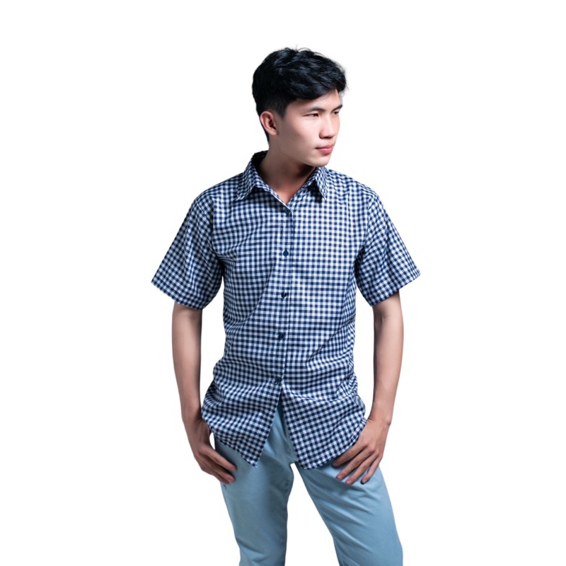 kemeja pria motif kotak kotak / kemeja kotak kotak / kemeja pria lengan pendek