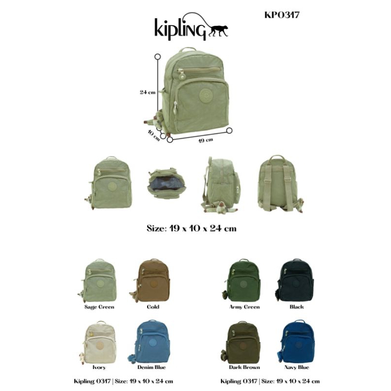 KP 0317 TAS RANSEL UNISEX PRIA WANITA KIPLING