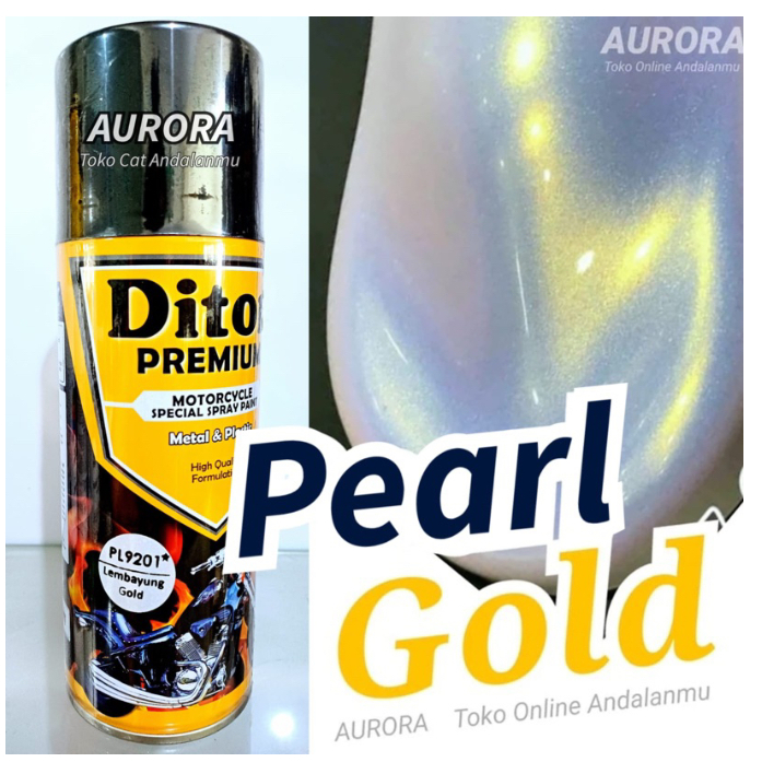 Diton Premium Lembayung Gold PL9201 Emas Lembayung PL 9201 | cat semprot spray sepeda motor mobil pearl putih mutiara mas pilok pilox