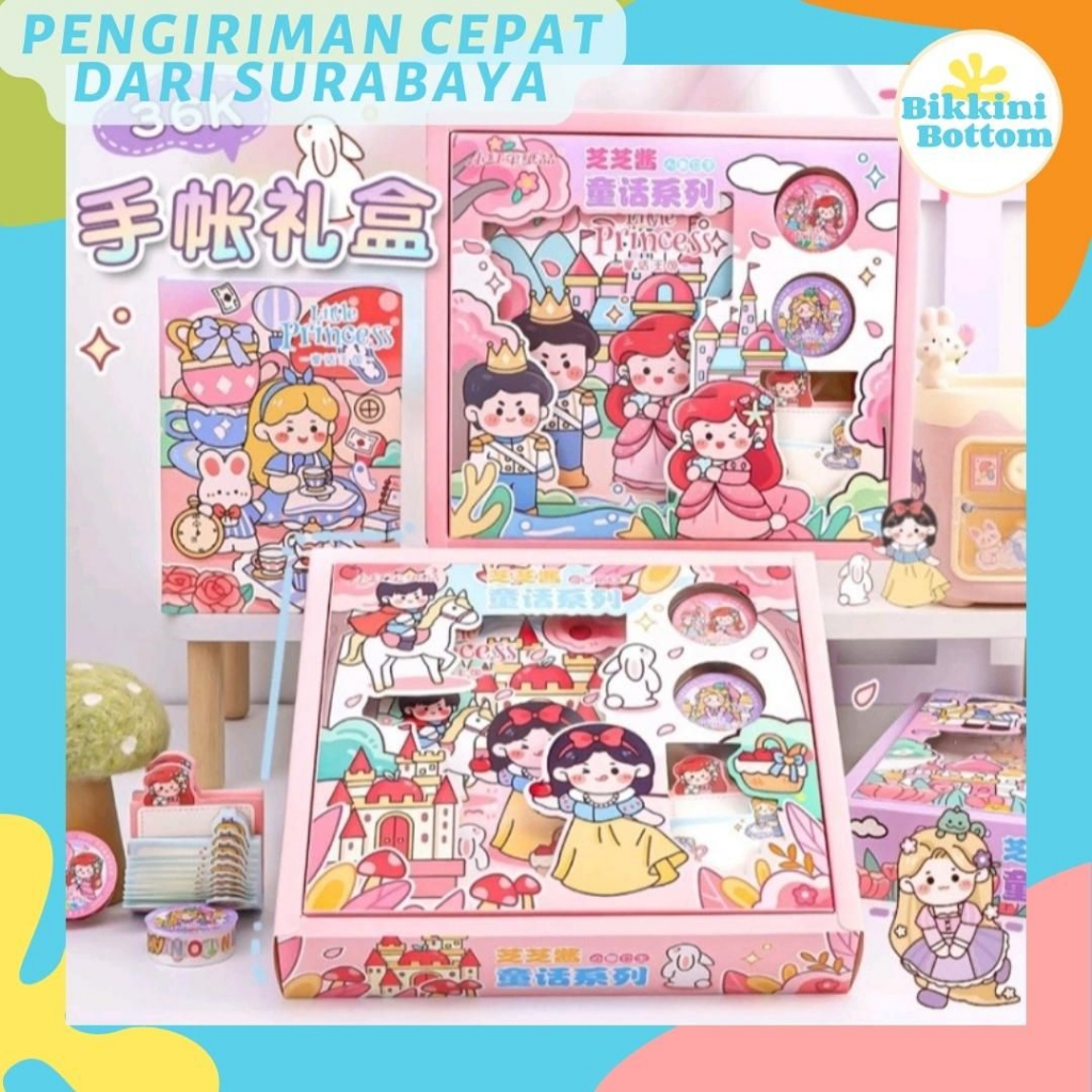 Notebook Set Jurnal Kit Motif Washi Tape Buku Tulis Set NB41-891