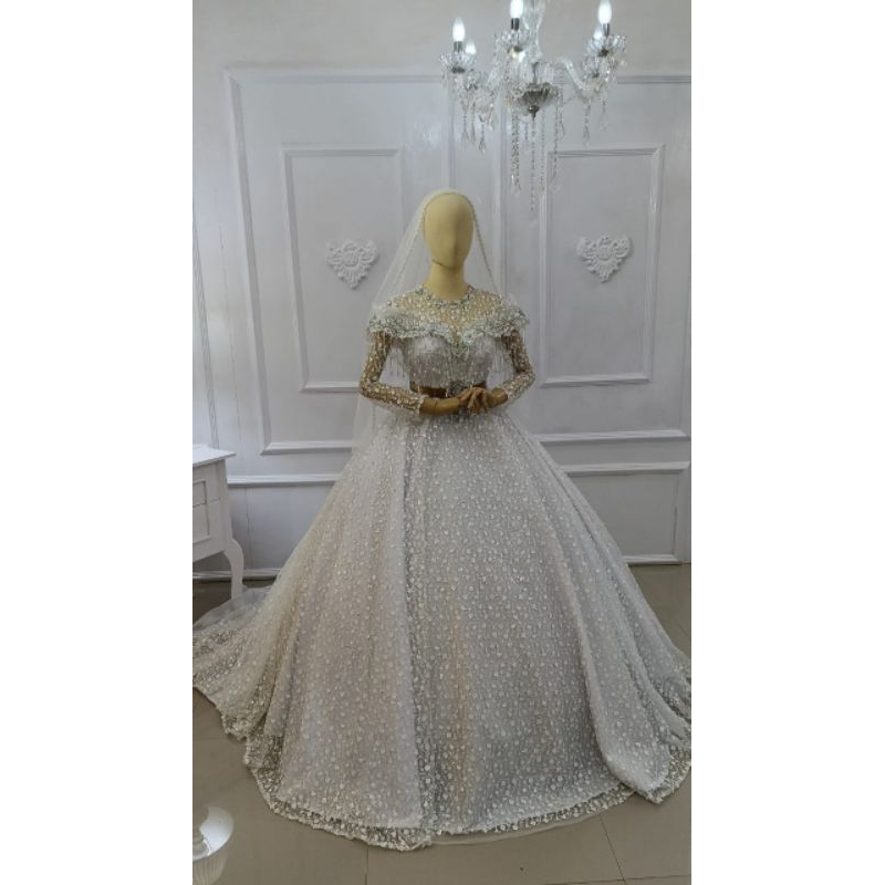 gaun pengantin putih murah mewah