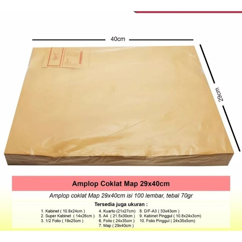 

Amplop Coklat Map Garan (1 Pack/100 Pcs)