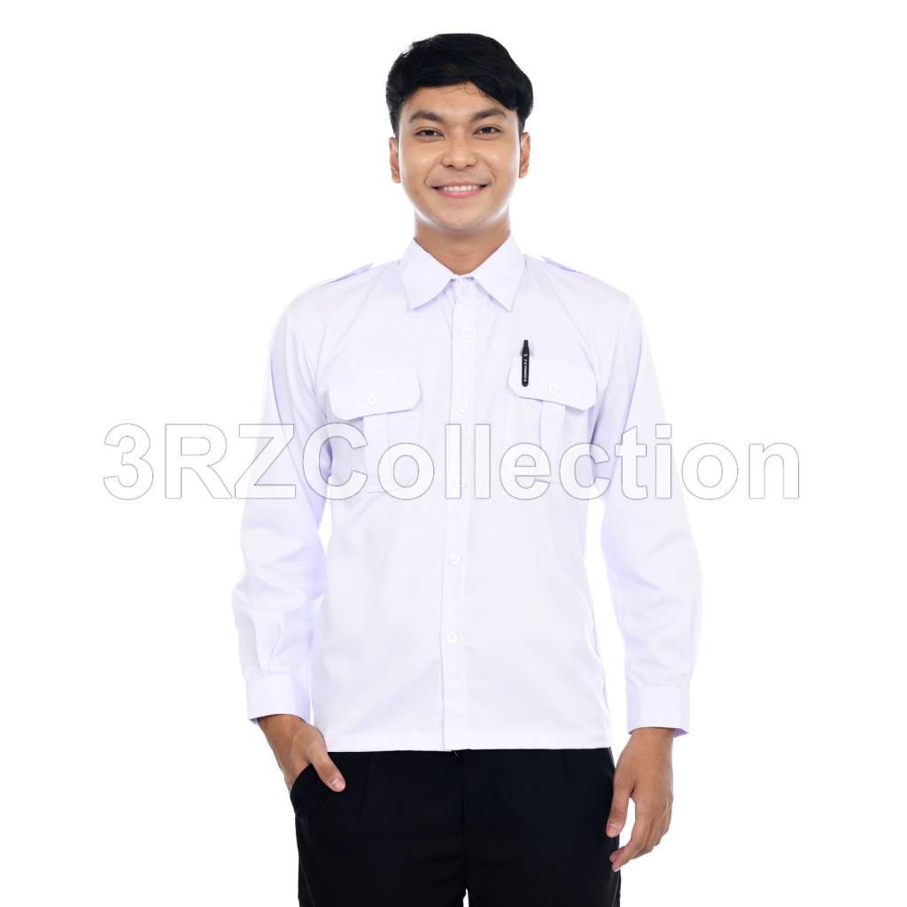 Kemeja Putih Pns Baju pdh Putih Baju atasan putih Pns pria lengan Panjang Seragam Putih PNS Lengan