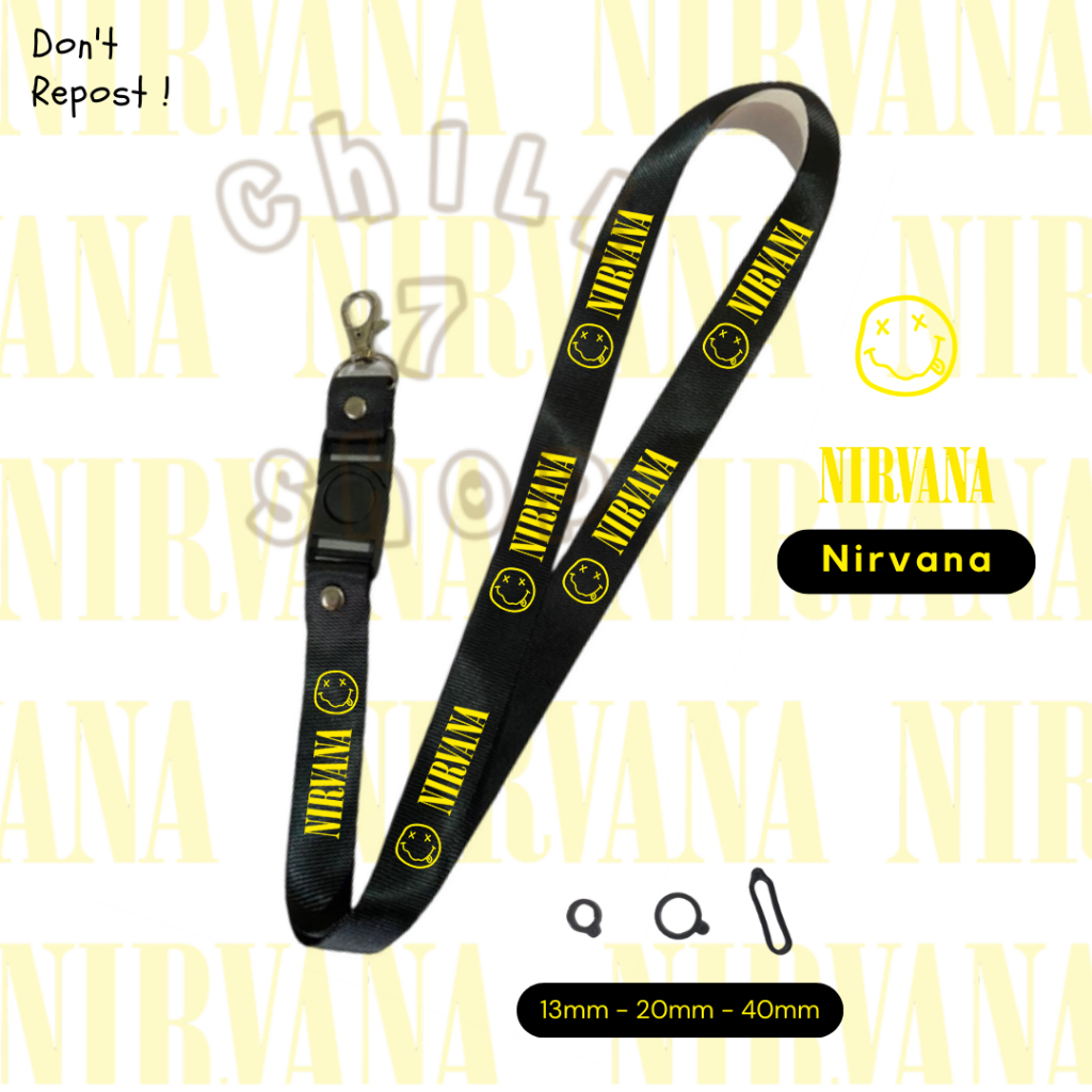 

Lanyard Band Nirvana Custom ID Card Lucu Tali Gantungan Pods Name Tag Kartu Nama Kartun