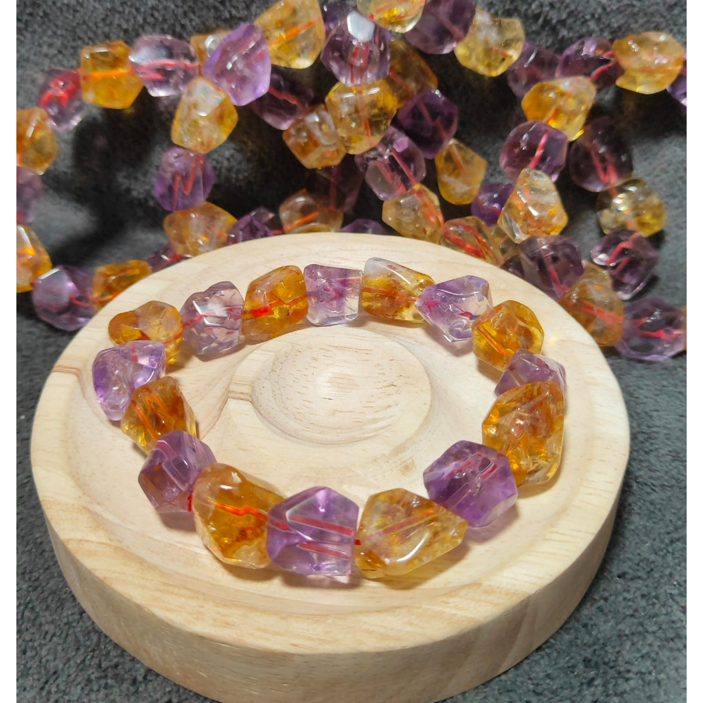 Gelang Amethyst Citrine Natural Freeform 10-12 mm
