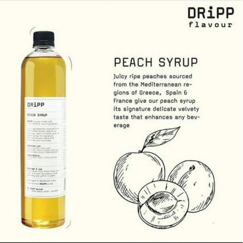 

DRIPP Peach Syrup - Sirup Buah Peach 760 ml