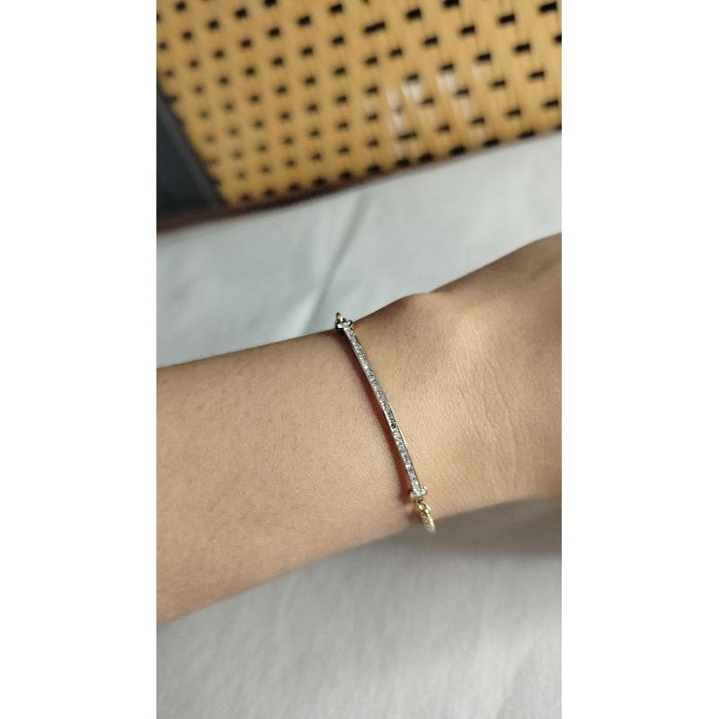 Gelang Titanium Serut Berlian Kecil