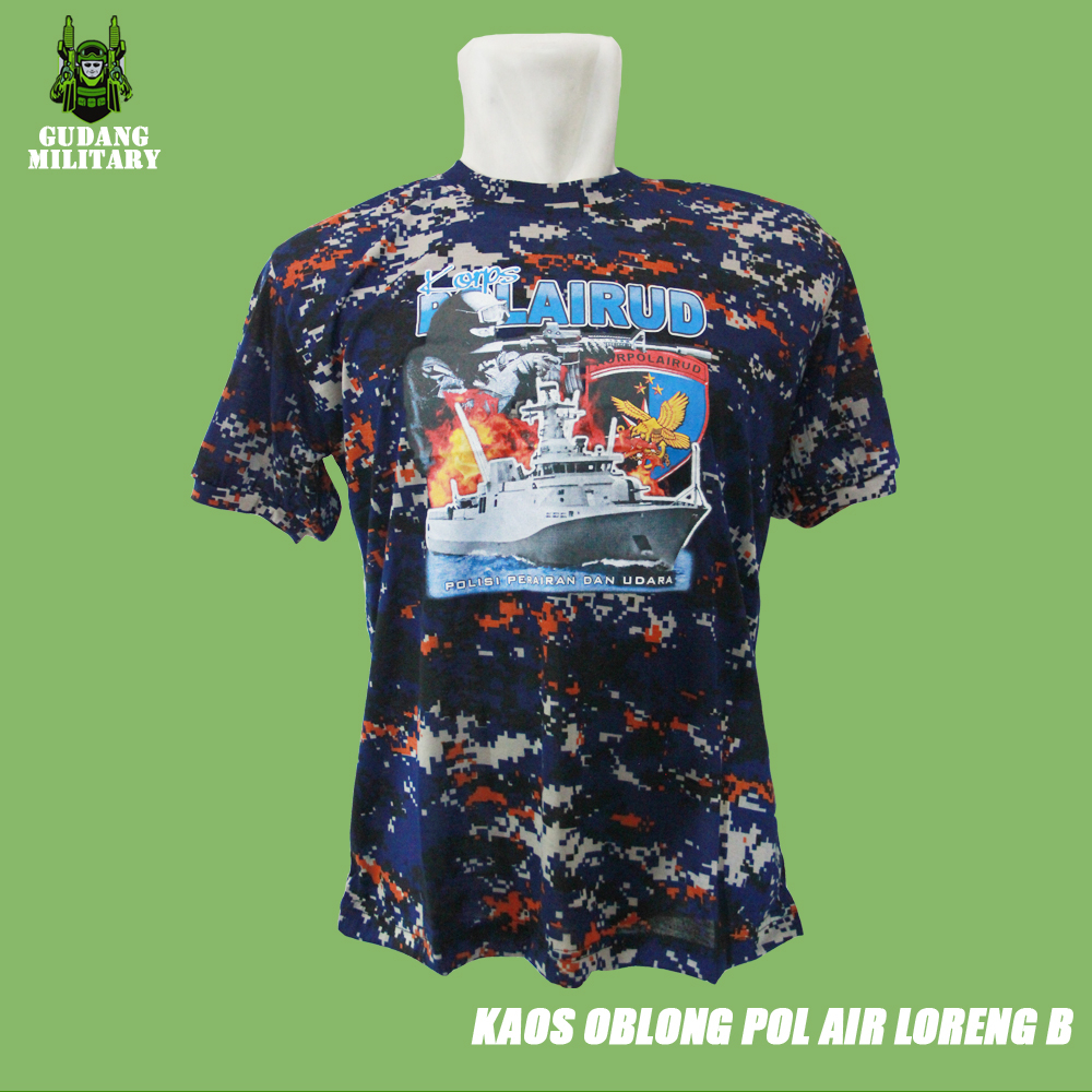 Kaos Oblong Polairud Loreng - Kaos Dalam Polairud Loreng