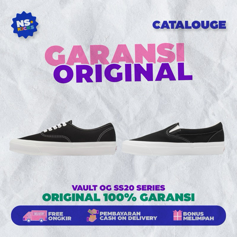 Sepatu Kasual Pria dan Wanita Vans Slip On & Authentic OG “Originals” Series 100% Original