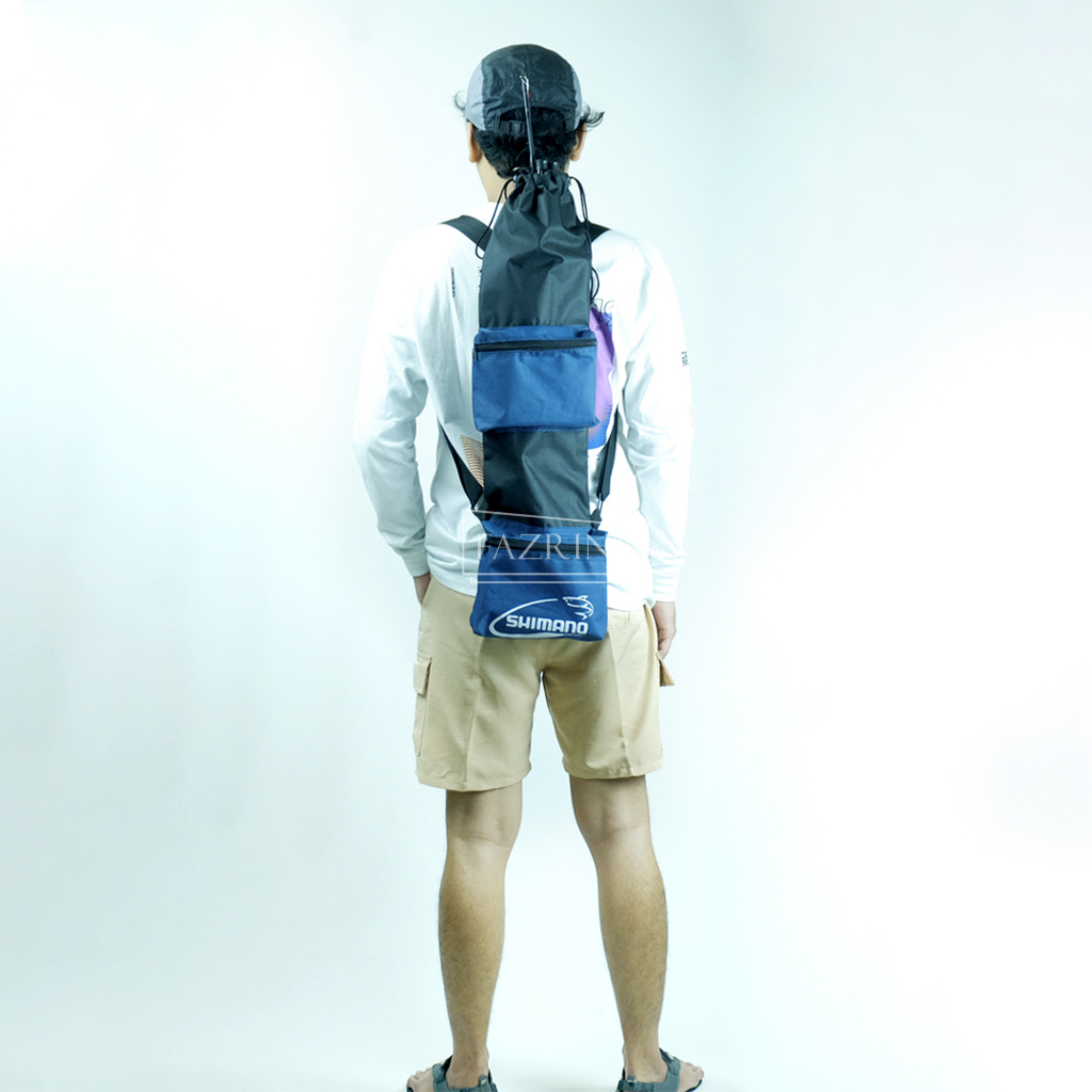 Tas Joran Anti air Tas Joran Pancing Tegek Ransel Model Serut Kantong 2 Ruang Semi Anti Air 75 Cm Ta
