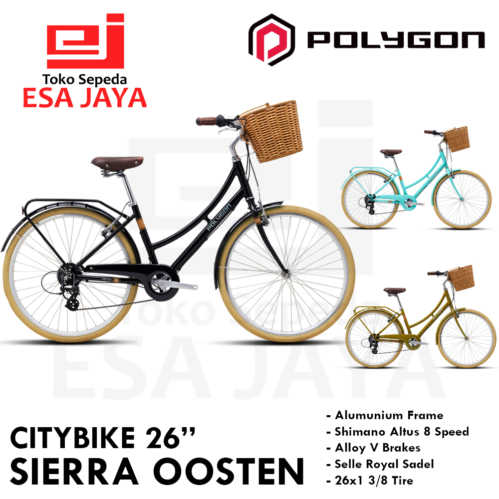 Citybike Polygon Sierra Oosten 26" Alumunium 8 Speed Sepeda Perkotaan