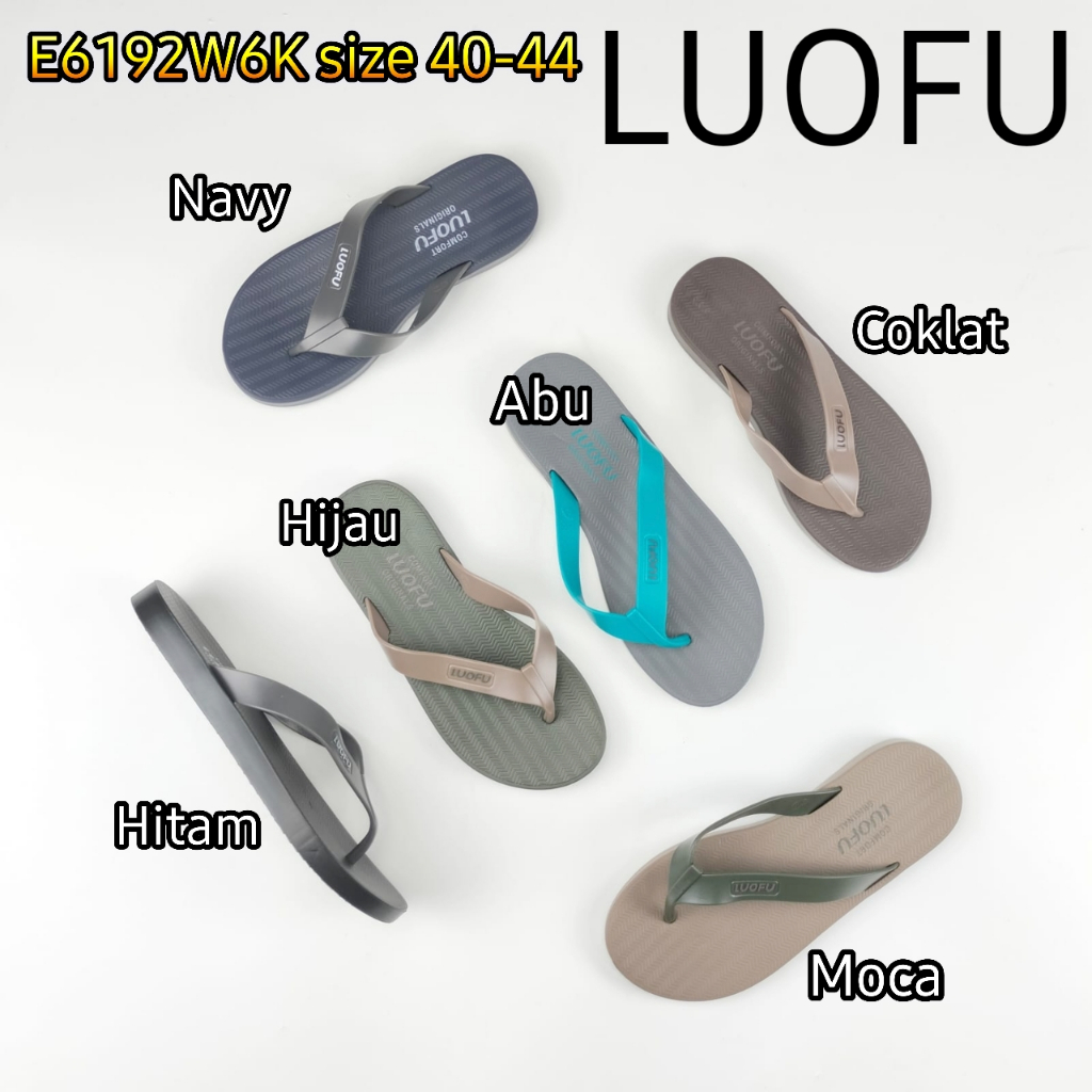 E6192W6K LUOFU ORIGINAL jelly sandal karet empuk murah jepit pria sendal cowok import