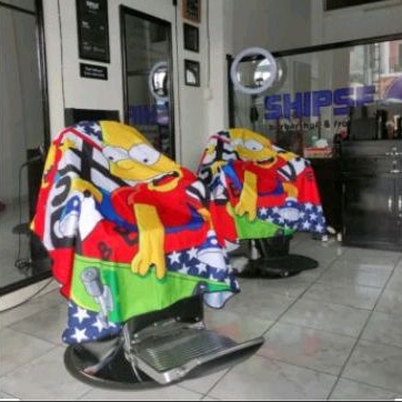 KAIN KIP POTONG RAMBUT JUMBO KEP BARBERSHOP premium motif simpson new