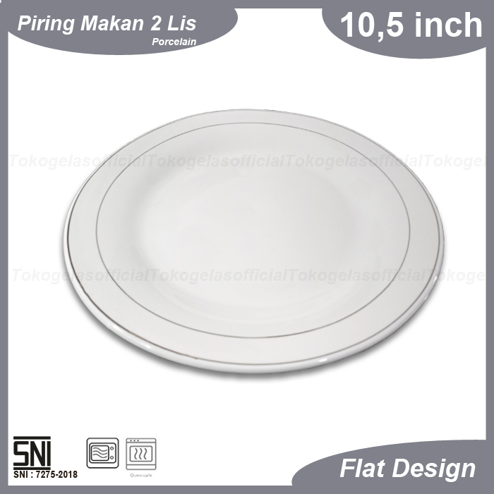 Piring Makan Porcelain/Piring Keramik/Dinner Plate/Piring Nasi Padang/Piring Porcelain 2 Lis/Piring 
