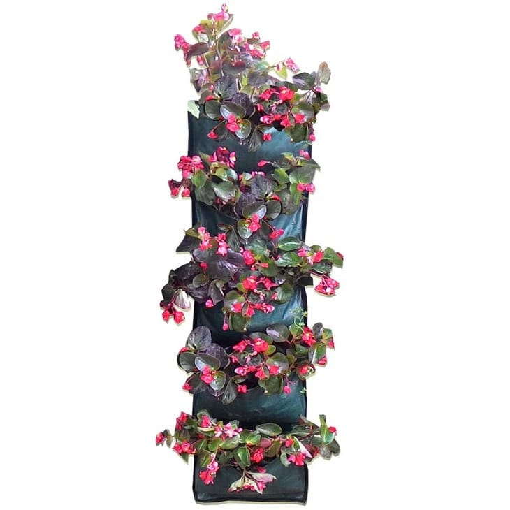 Wall Planter BAG 5 Kantong EASY GROW POT TANAMAN GANTUNG DINDING BUNGA