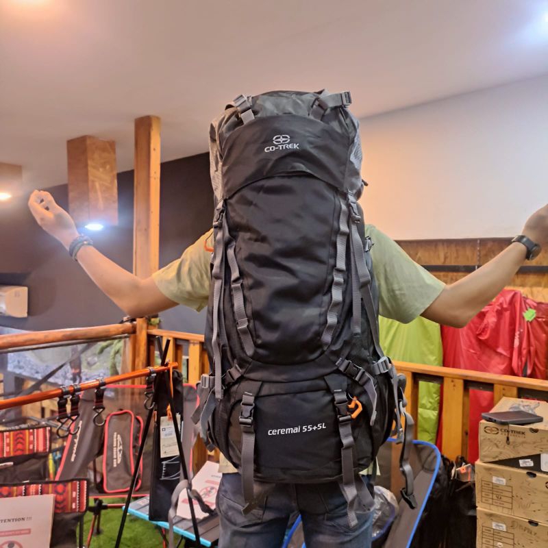 TAS GUNUNG/CARIER CO-TREK CEREMAI 55+5L INCLUED RAINCAVER Original Terlaris