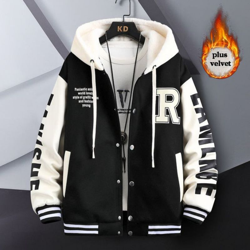 JAKET VARSITY HOODIE JAKET BASEBALL PRIA WANITA JUMBO INISIAL R ,SIZE S,M,L,XL,XXL,XXXL,XXXXL,XXXXXL