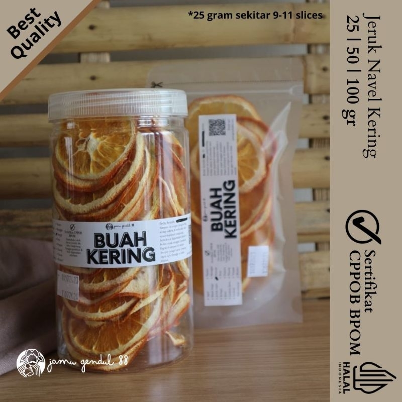 

Dried Navel Orange Slices - Jeruk Iris Kering - Sudah BPOM