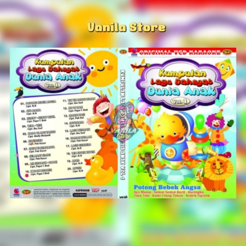 Kaset Video Musik Lagu Anak Anak Lagu Dahsyat Dunia Anak Vol.1 Potong Bebek Angsa