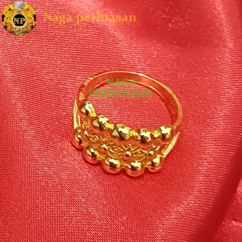 Cincin titanium Anti karat hulahop terlaris mirip Emas asli 24k dewasa