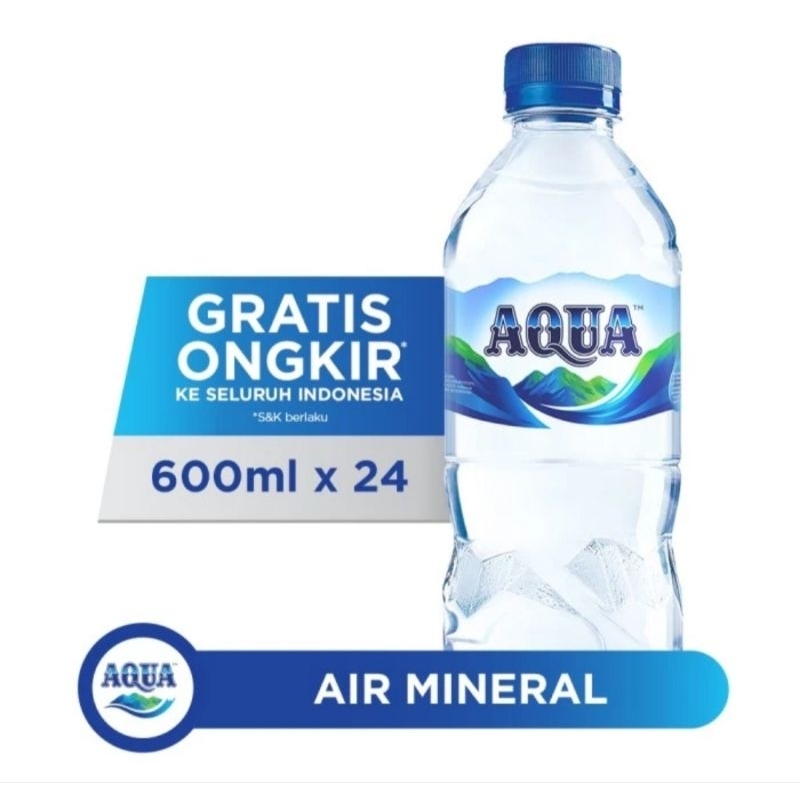 

AQUA BOTOL 600 ML | ISI 12 BOTOL | PER DUS