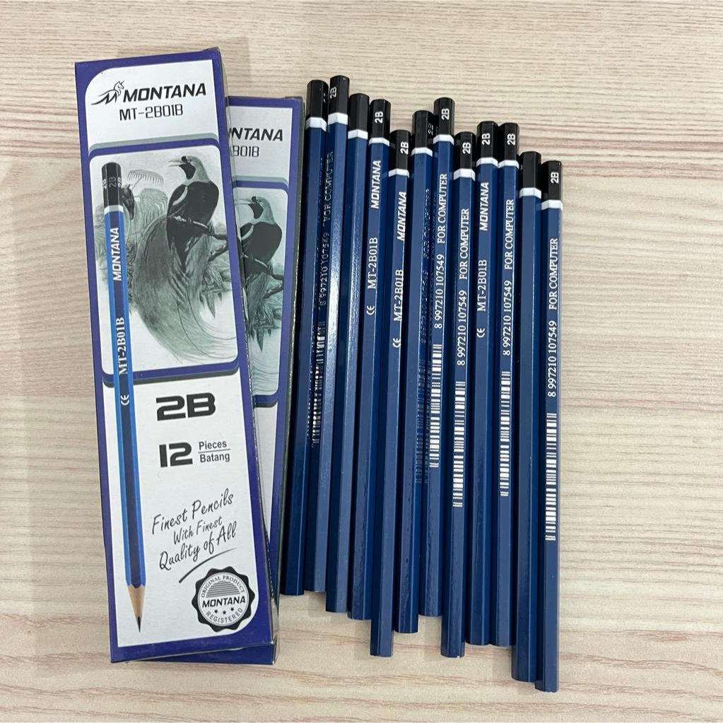 

12 Pcs / 1 Pak Pensil 2B Montana