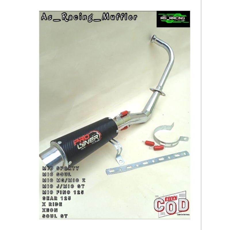 KNALPOT RACING PRO LINER KARBON MATIC MIO SPORTY,MIO SOUL,MIO M3,MIO Z,MIO J,MIO GT,GEAR 125,X RIDE 