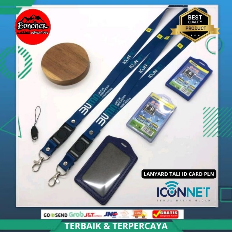 

lanyard pln ICONET Printing 2 Sisi Bisa Bolak Balik Plus Holder