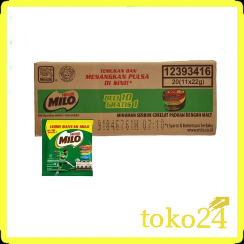 

Milo Activ-Go 22 gr 1 Dus isi 20 Renteng