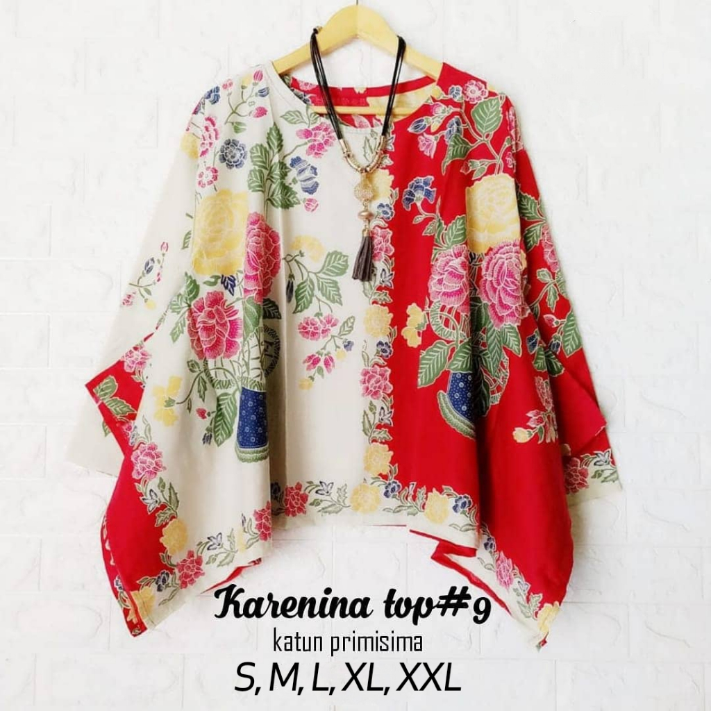 Blouse Batik Wanita Modern Lengan Kelelawar || Batik Korean Style || Batik Katun Primisima Premium