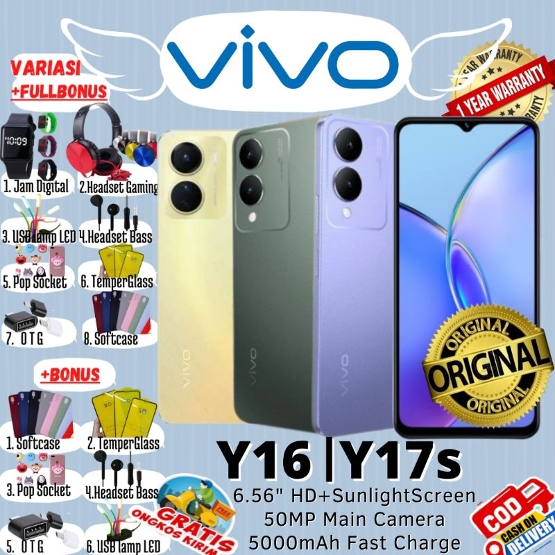 VIVO Y17s | Y16  BARU RAM 4/64GB - 6/128GB - Upto 12GB RAM - 50MP CAMERA 100% ORI GARANSI RESMI