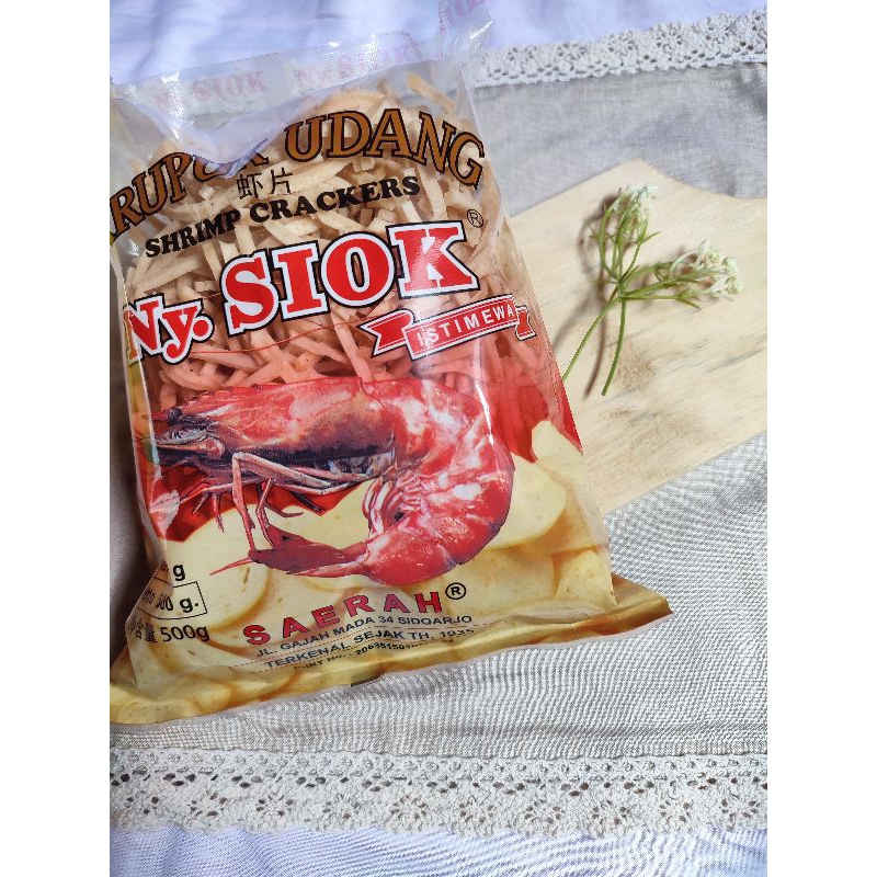 

Krupuk Udang Stik Ny. Siok 500gr. Krupuk Mentah