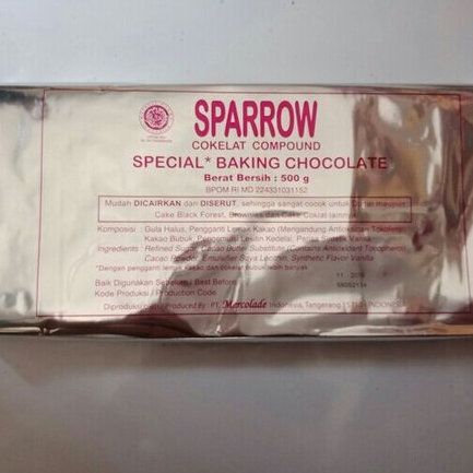 

Coklat Compoud Sparrow / Coklat Blok Sparrow 500gr