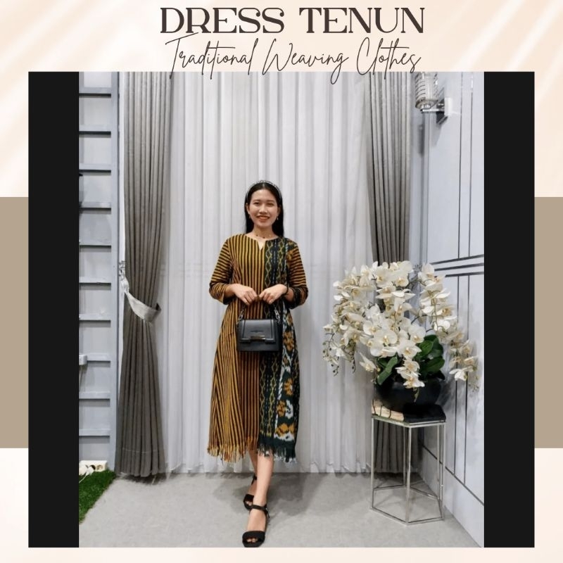 Dress Tenun Etnik Dress Tenun Ikat Troso Dress Tunik Tenun Blangket