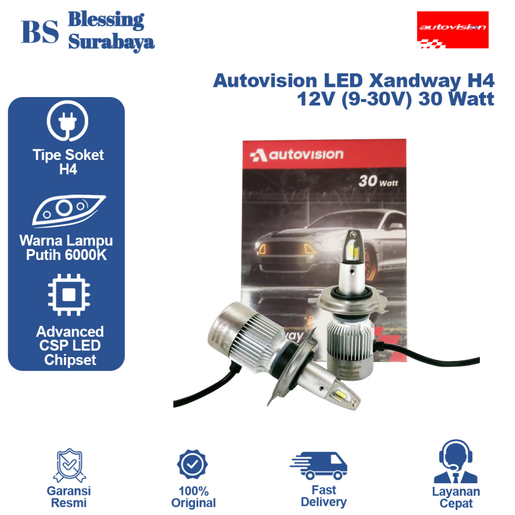 Lampu Led Mobil H4 Autovision Xandway 30 Watt