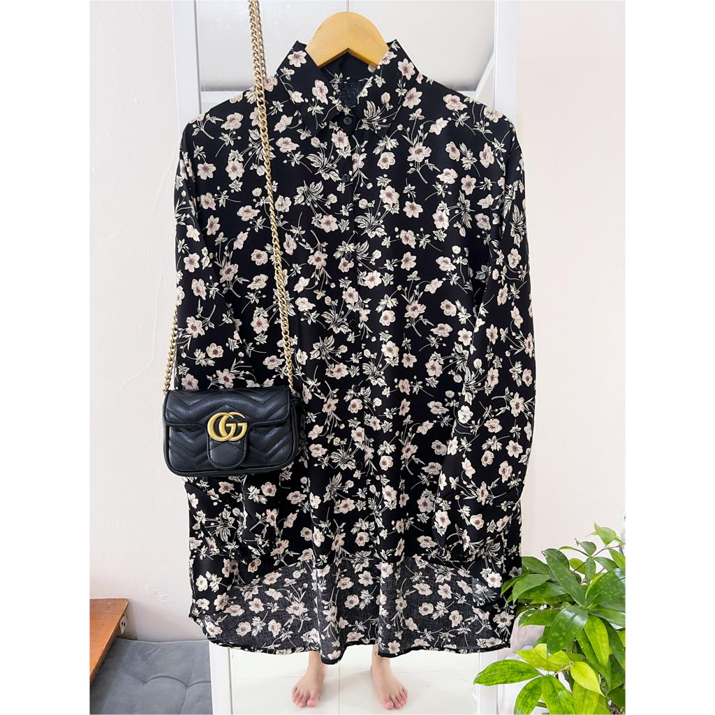 BLOUSE OVERSIZE BAHAN RAYON KEMEJA OVERSIZE MOTIF  ATASAN WANITA TERBARU / BAJU ATASAN WANITA TERBARU