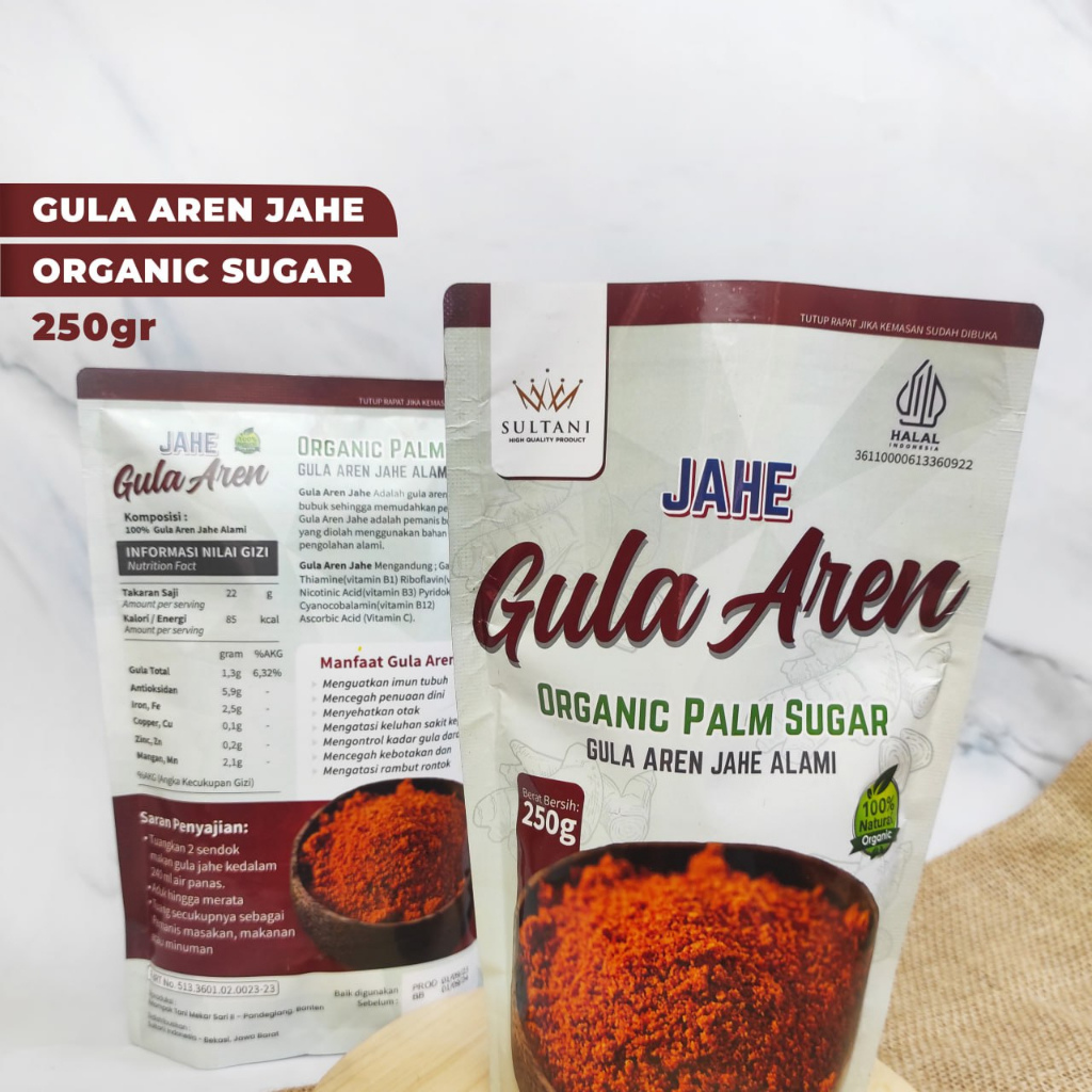 

Jahe Gula Aren Bubuk 250 gram 100% alami organik